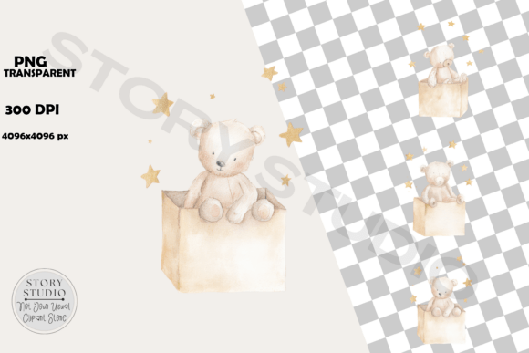 Download Sweet Baby Bear and Stars Clipart - Sweet baby bear Collection