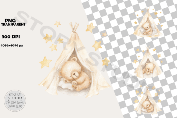 Download Sweet Baby Bear Teepee Starry Night - Sweet baby bear Collection